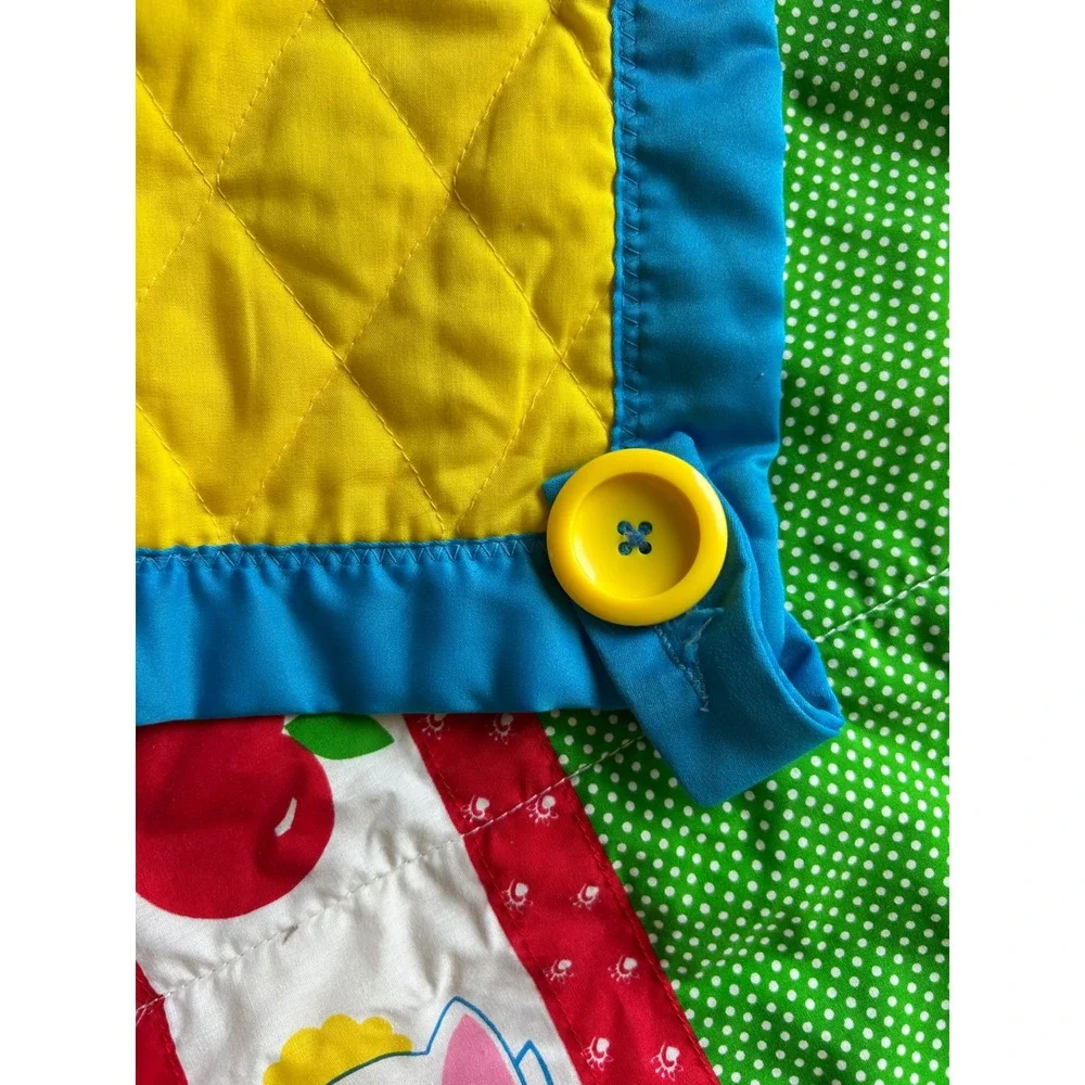 Vintage 80s Playschool baby fold and go Play Mat Sensory Activity Quilt Farm A‎